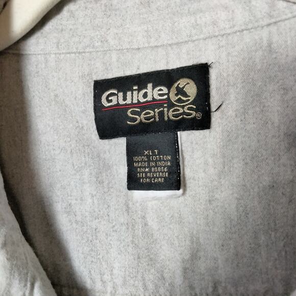 Guide Series Gander Mountain XL Tall Light Grey Thick Flannel Shirt or Shacket - Picture 2 of 5